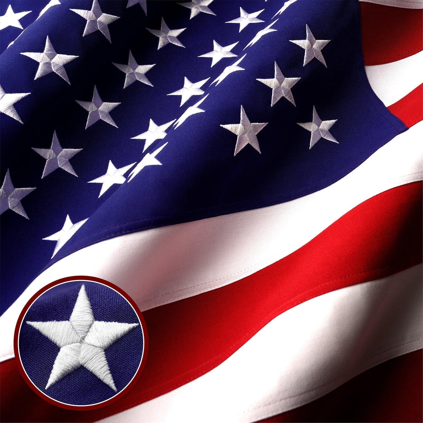 G128 Combo Pack: American USA Flag 2.5x4 Ft & Christian Flag 2.5x4 Ft, Both Embroidered SPUN Polyester, Indoor/Outdoor, Brass Grommets