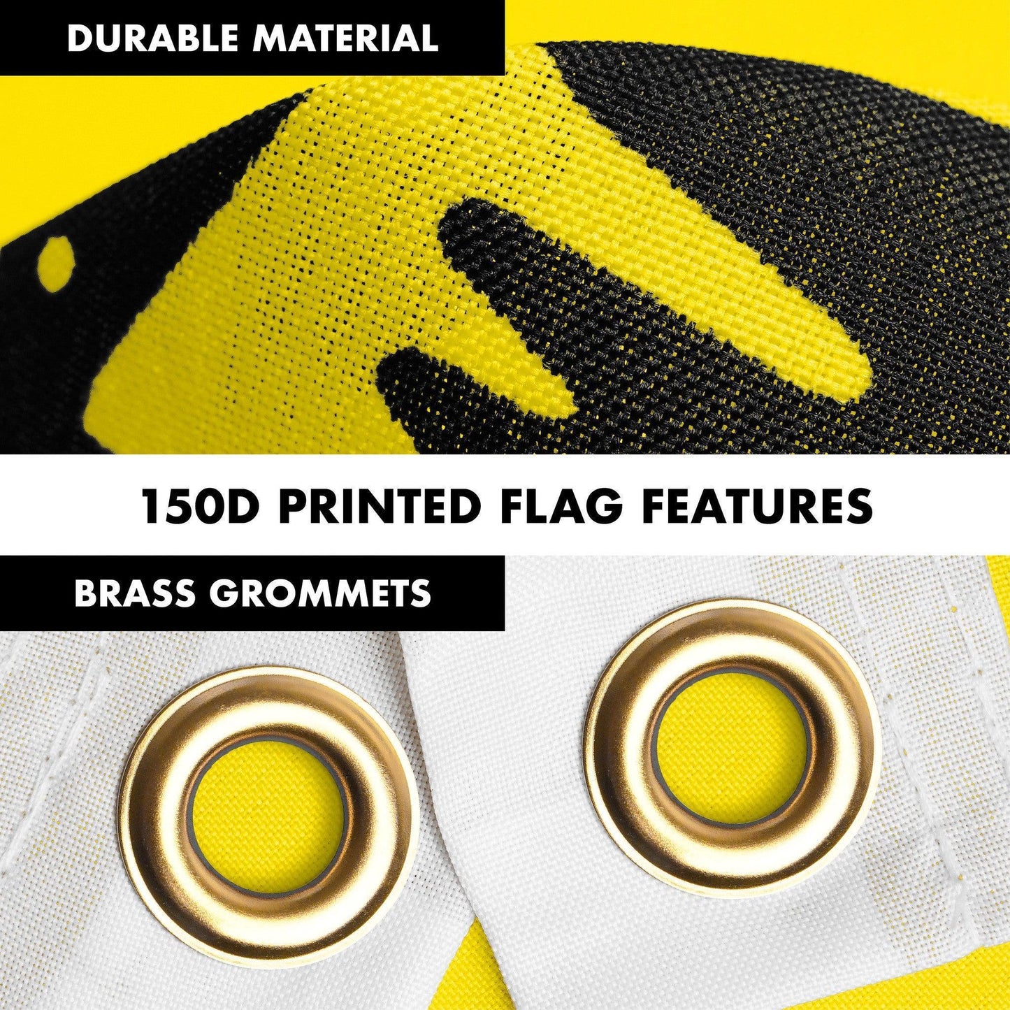 G128 Combo Pack: 6 Ft Tangle Free Spinning Flagpole (White) & No Step on Snek Cute Cartoon Flag 3x5 Ft Printed 150D Polyester, Brass Grommets (Flag Included) Aluminum Flag Pole