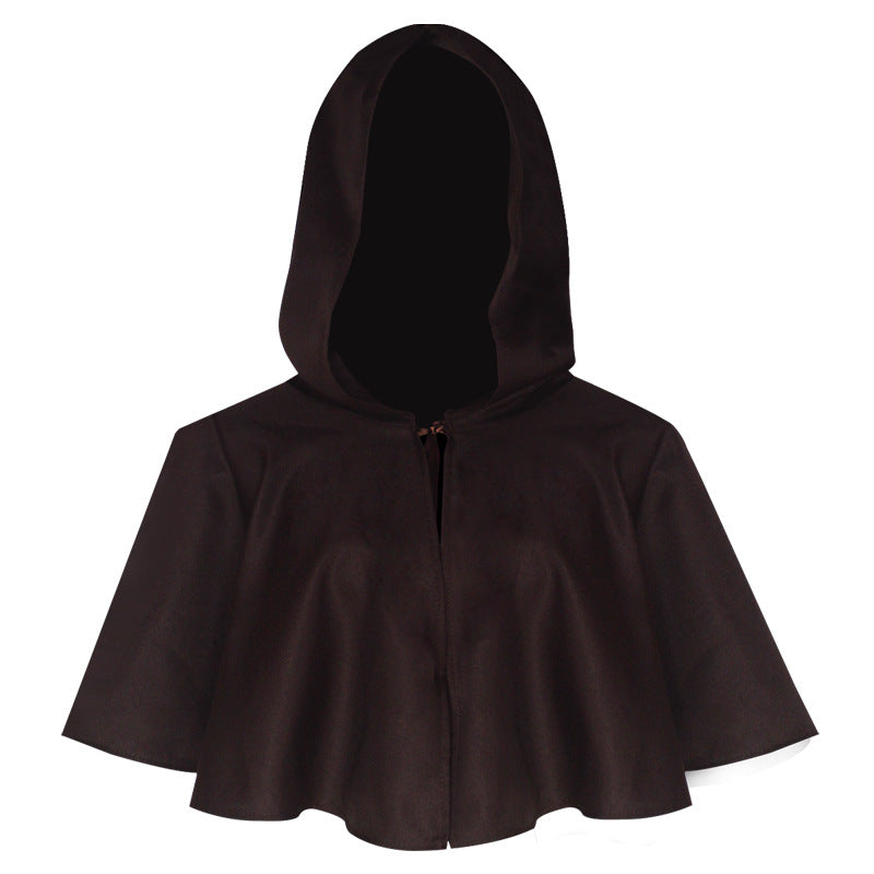 Medieval Wizard Brown Cloak with Dress Up Accessories