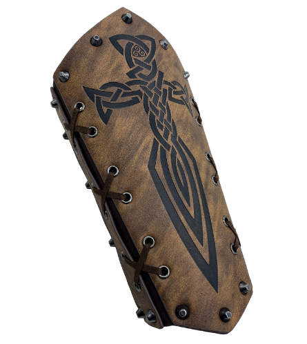Medieval Embossed PU Leather Knight Arm Bracers