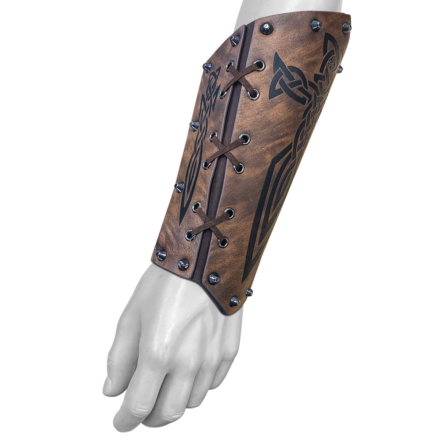 Medieval Embossed PU Leather Knight Arm Bracers