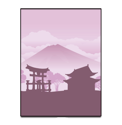 Japanese Style Architectural Landscape Wall Art Decor